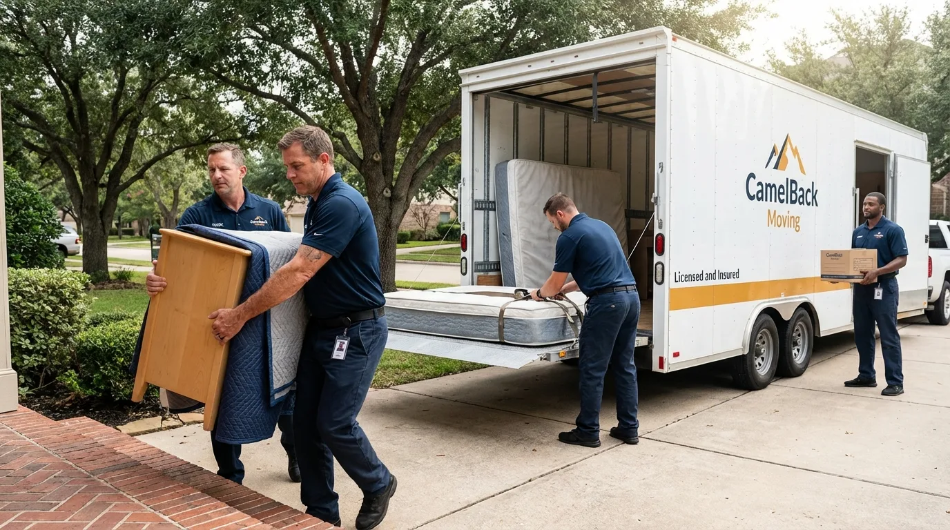 Crew loading residential truck for cross-state move from Manchester, PA